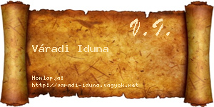 Váradi Iduna névjegykártya